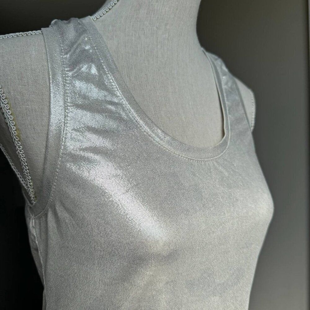 MYSTERY JANE Foil Race Back Top - Size S/M - Picture 8 of 10